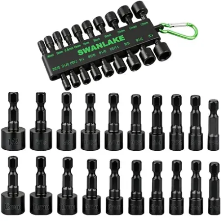 SWANLAKE 20-Piece 1/4" Hex Shank Impact Nut Driver Set