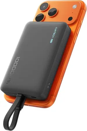 CUKTECH 10000mAh Magnetic Power Bank with Built-in USB-C Cable