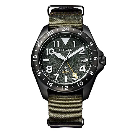 Citizen 39.5mm Promaster Land GMT Eco-Drive Men's Watch (Green Dial)