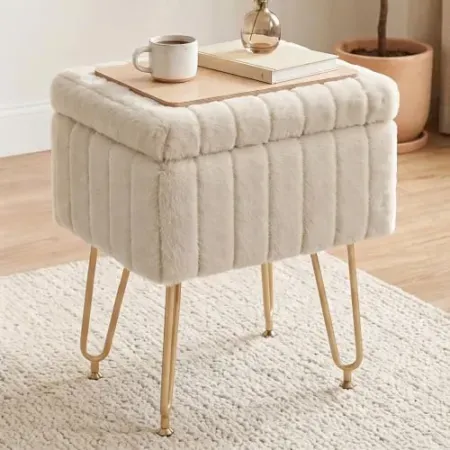 DUMOS Vanity Stool Chair with Storage