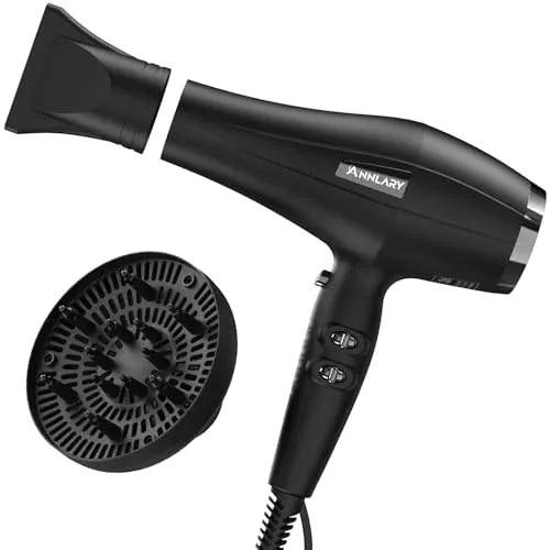 ANNLARY Ionic Hair Dryer with Diffuser 1875W