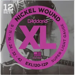 D'Addario EXL120 XL Nickel Wound Electric Guitar Strings 12-Pack
