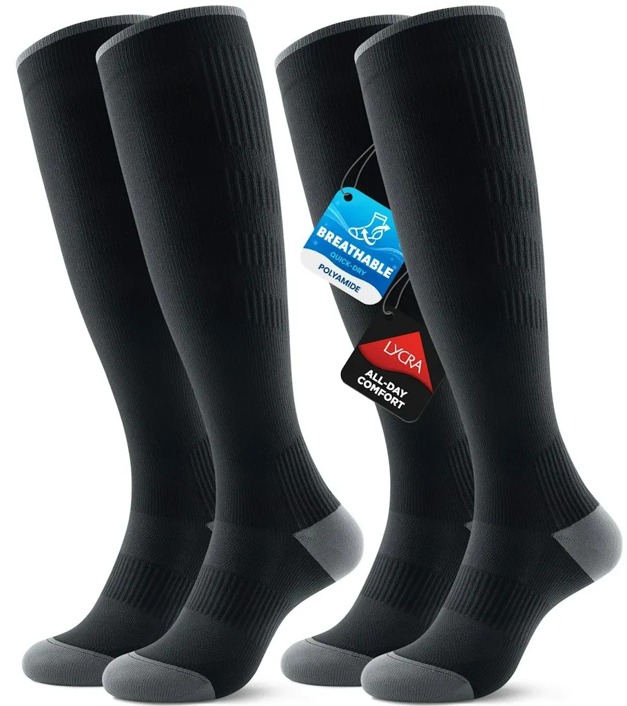 Benirap Men's/Women's Compression Socks 2-Pair Pack