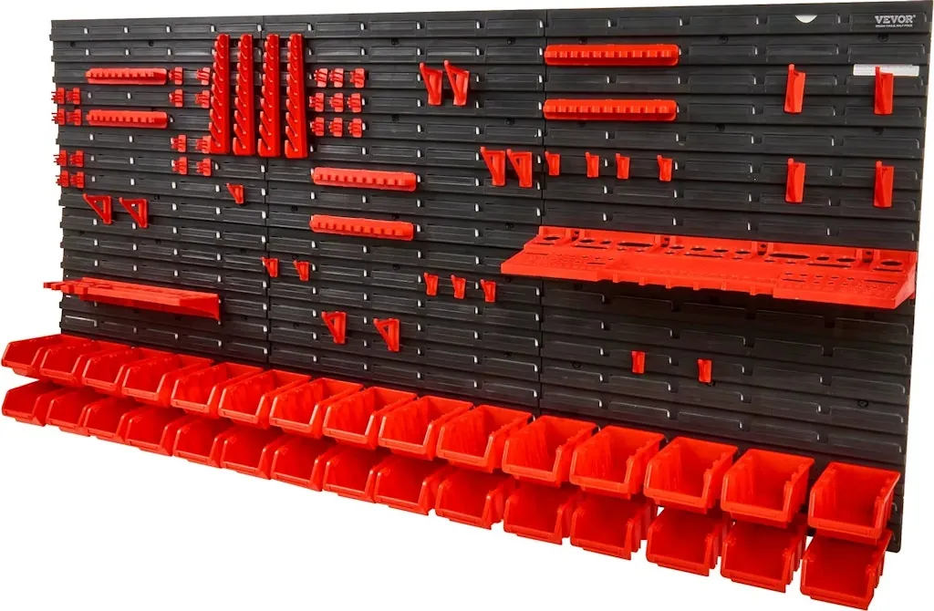 SucceBuy Wall Mounted 48-Piece Storage Bins Panel