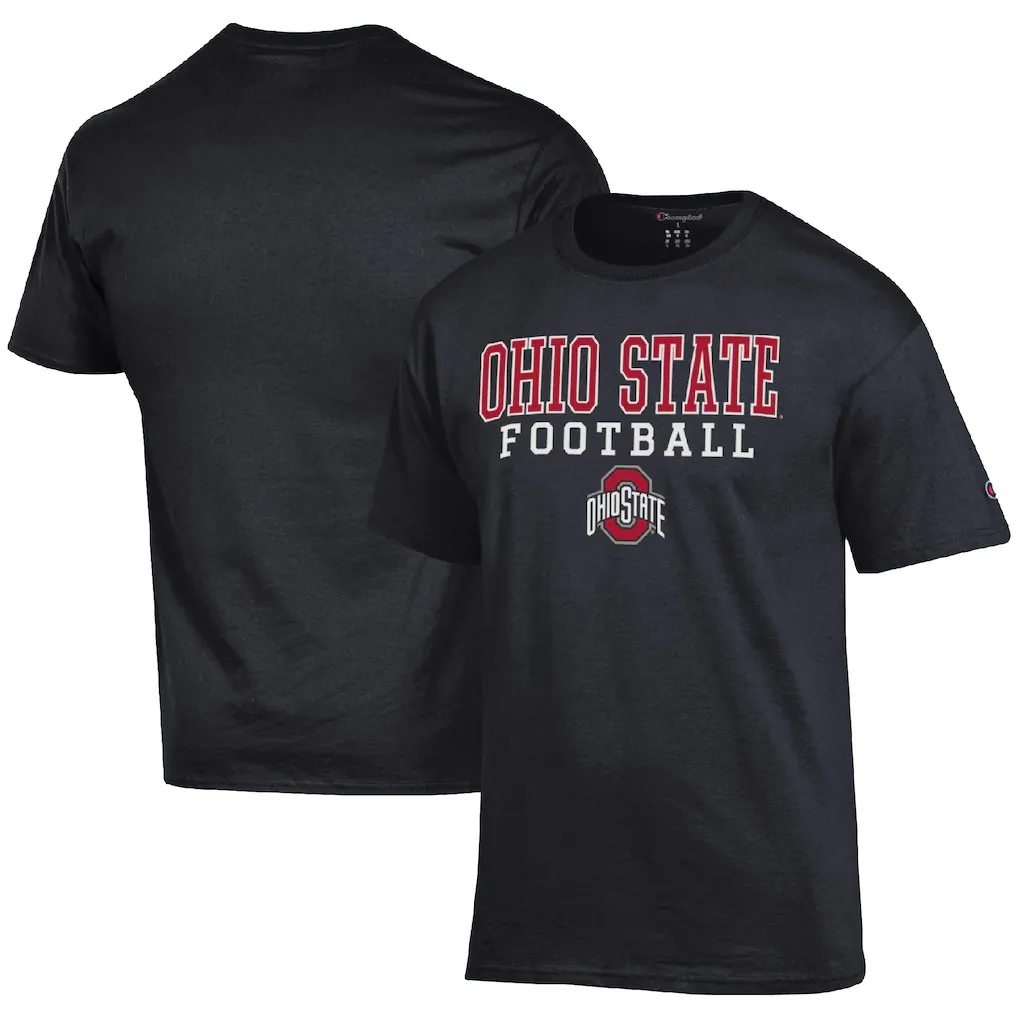 Ohio State Buckeyes Men's Champion Football Stack T-Shirt