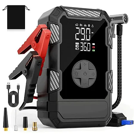Lazyshine 4000A Portable Jump Starter & Air Compressor w/ 150PSI Tire Inflator