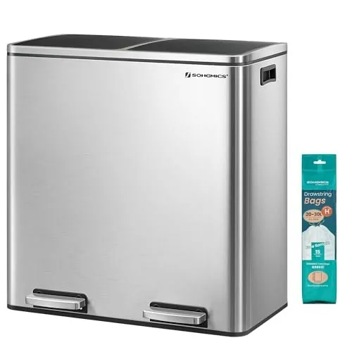 Songmics 16-Gallon Dual Compartment Trash Can