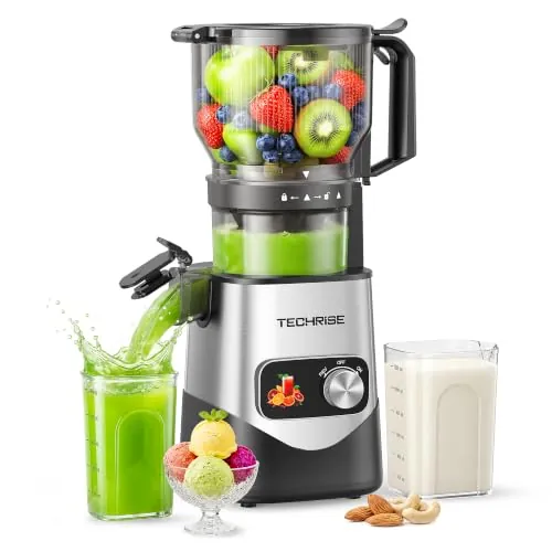 TechRise 3-in-1 Cold Press Juicer 6" Wide Feed Chute