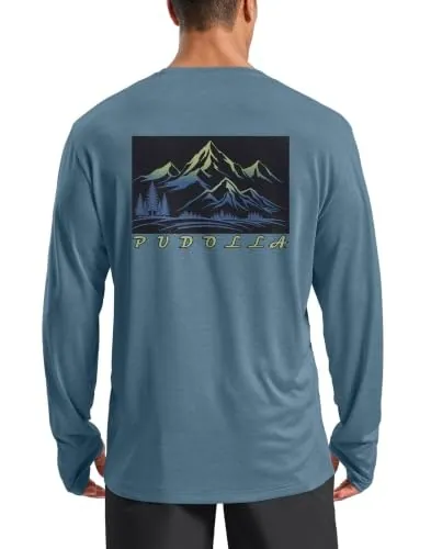 Pudolla Men's UPF 50+ Long Sleeve Sun Shirt