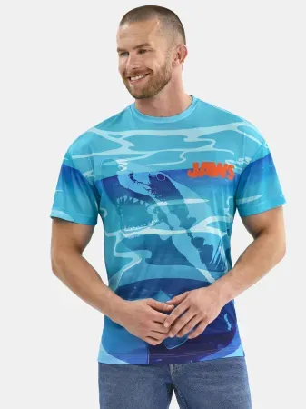 Jaws Men's Graphic Tee with Short Sleeves