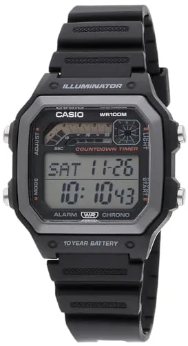 Casio Men's WS1600H Series 42mm Watch w/ Stopwatch, 100M WR & 10-Yr Battery