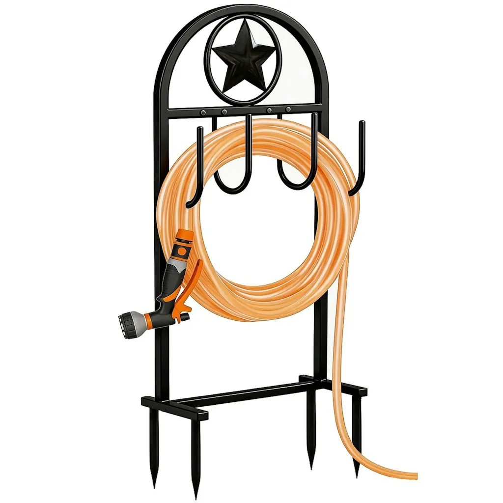 Star Styled 100-Foot Freestanding Garden Hose Holder