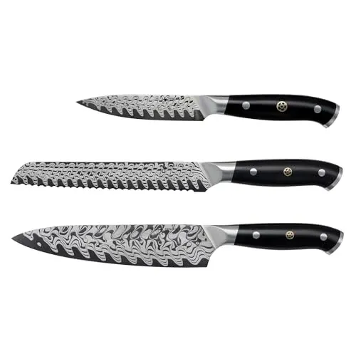 HENCKELS Compass Damascus 3-pc Starter Damascus Knife Set