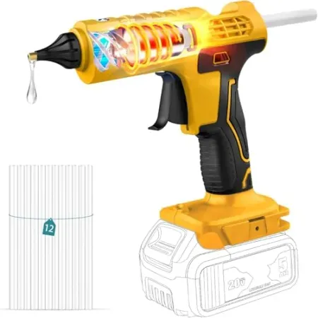 denqir Cordless Electric Hot Glue Gun with 12 Glue Sticks