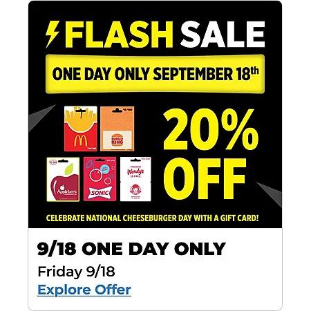 Dollar General Stores: McDonald's, Burger King, Applebee's, Sonic Gift Cards