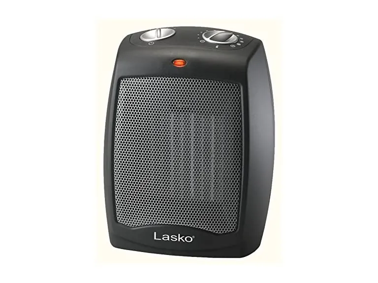 Lasko CD09250 Ceramic Adjustable Thermostat Tabletop or Under-Desk Heater, 9 Inches High