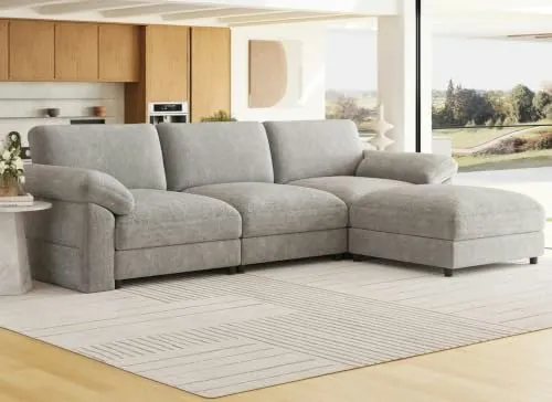 HomyHomey Modular 3-Seater Cloud Sectional Sofa