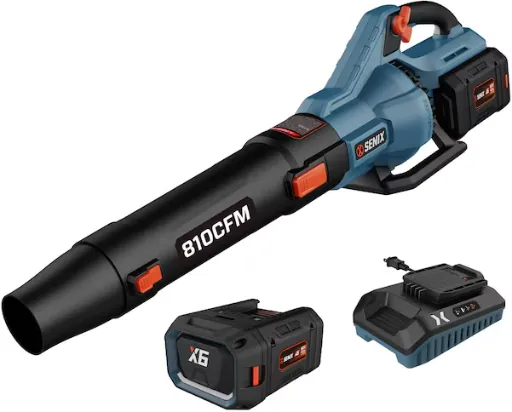 SENIX 60-Volt 810-CFM 170-MPH Battery Handheld Leaf Blower 4 Ah Battery
