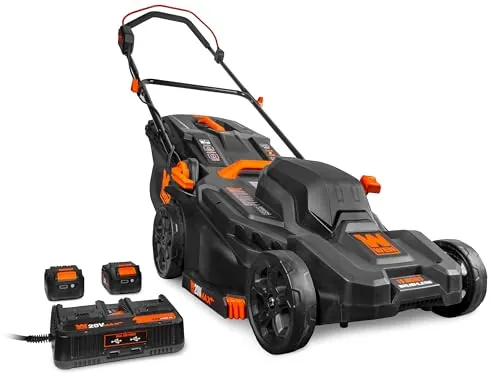 WEN 20V Max 19-Inch Cordless Brushless Lawn Mower and Mulcher with Two 5Ah Batteries