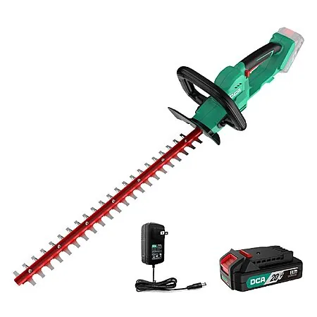 22" DCA Cordless 20V Hedge Trimmer w/ 2Ah Battery & Charger
