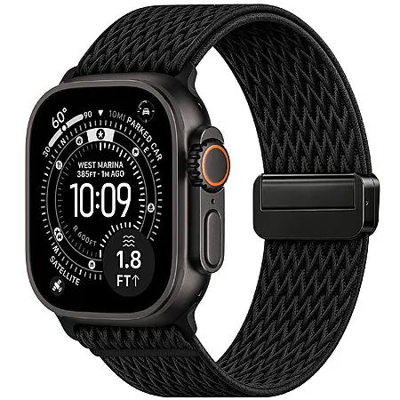 TreasureMax Stretchy Nylon Apple Watch Sport Band w/ Magnetic Clasp (38-49mm, Various Colors)