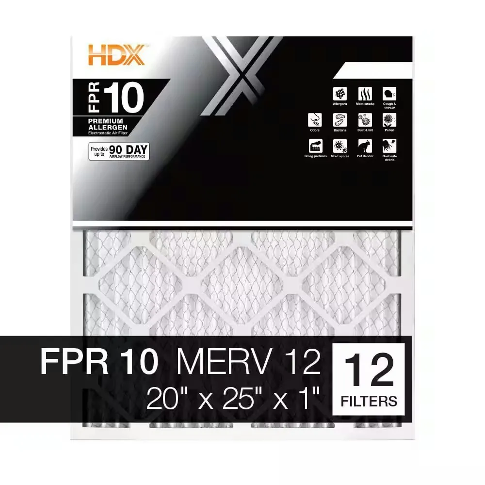 HDX 20" x 25" Premium Pleated Air Filter 12-Pack