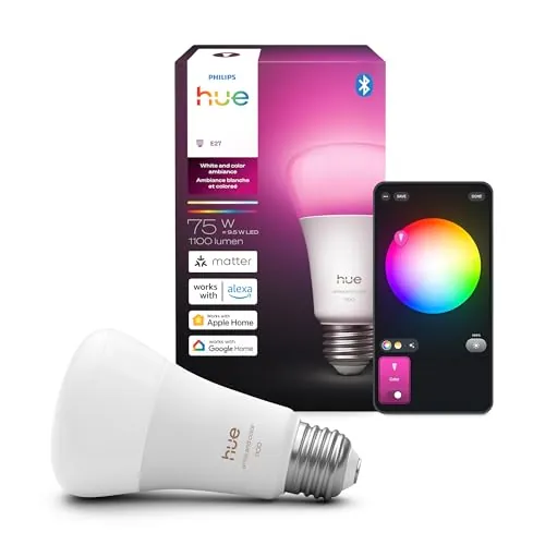 Philips Hue Smart LED A19 Bulb 7.2W E26 1-Pack