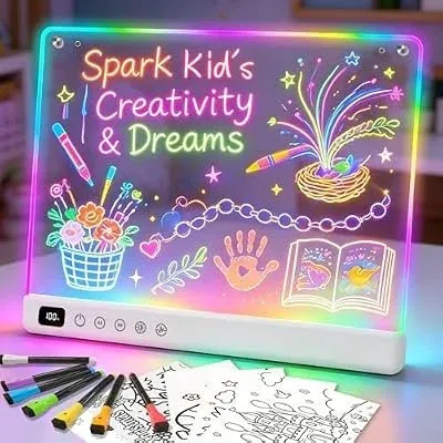 Lumiboard Led Drawing Board 16" Rechargeable Glow Doodle LED Note Board