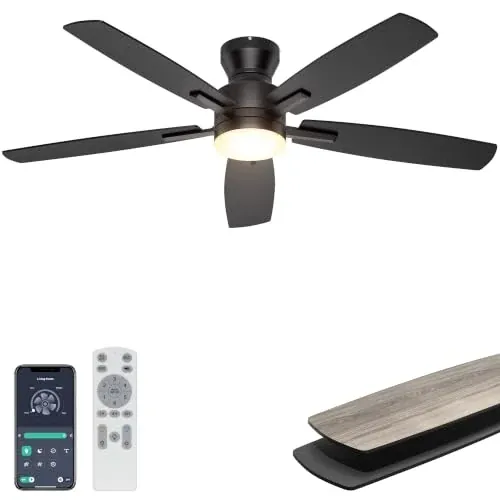Ohniyou 52" Low-Profile Smart Ceiling Fan w/ Light