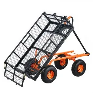 VEVOR Metal Garden Dump Cart, 400 lbs Capacity, 10" Wheels