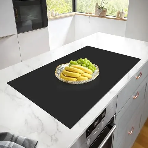 Silicone Mats for Kitchen Counter Heat Resistant Countertop Protector, 25" x 17", Black