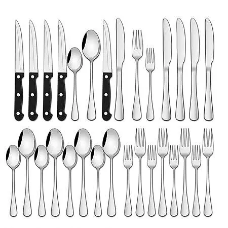 24-pc NULAS Mirror Polish Stainless Steel Flatware Set