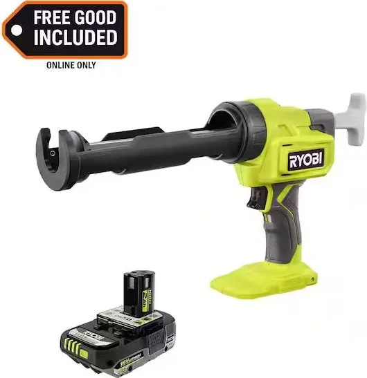 Ryobi One+ 18V 10-oz. Caulk & Adhesive Gun w/ 2.0 Ah Battery