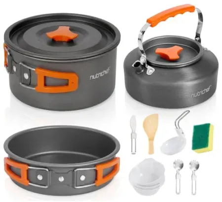NutriChef 12-Piece Camping Cookware Set