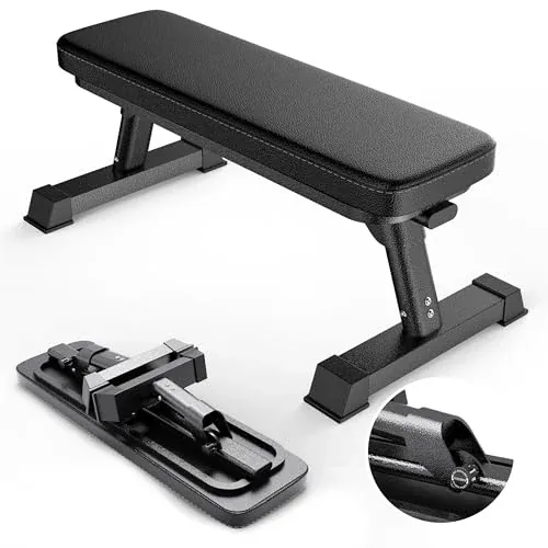 Finer Form Foldable Flat Weight Bench w/ 1,000 lb Capacity