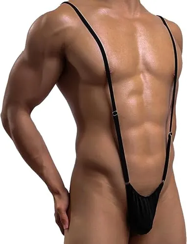 FRENZCOY Men's Black Underwear Jockstrap Stretch