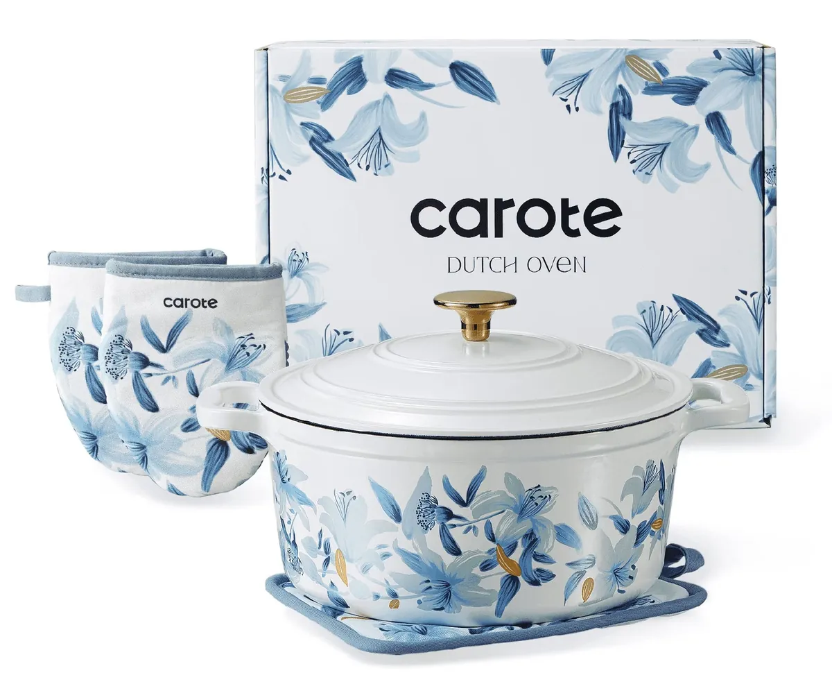 Carote 5qt Cast Iron Dutch Oven in Blue