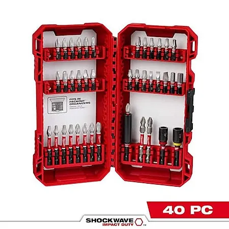 40-Pc Milwaukee SHOCKWAVE Impact Duty Alloy Steel Screw Driver Drill Bit Set
