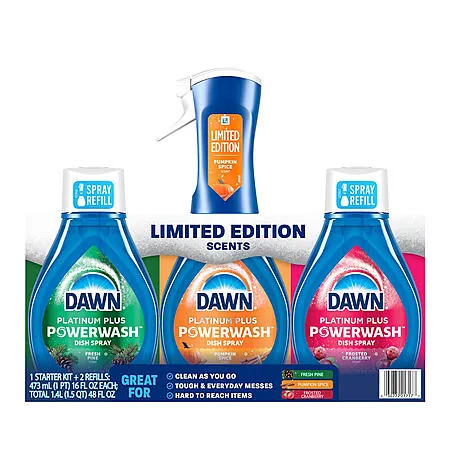 BJs Wholesale Members: 48oz. Dawn Platinum Plus Powerwash Dish Spray Bottle Set