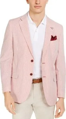 Nautica Men's Modern-Fit Seersucker Blazer