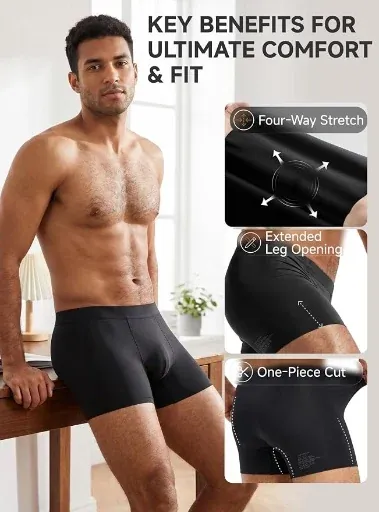 Second Skin Silky Soft Anti-Chafe Men's 100S TENCEL™ Modal Boxer Briefs - 3 Pack