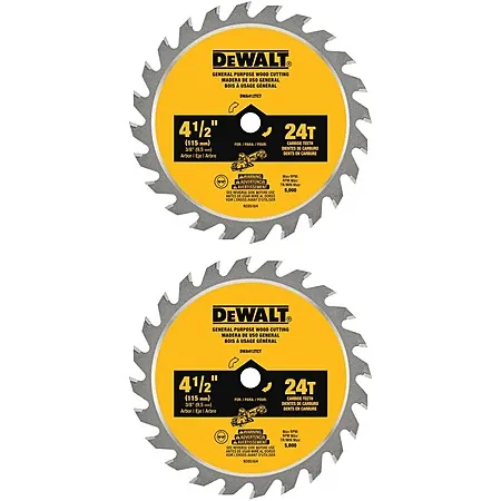 2-Pk DeWALT ATOMIC 4-1/2" 24-Tooth Circular Saw Blades