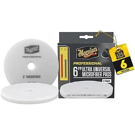 2-Pk 6" Meguiar's Professional Microfiber Pads