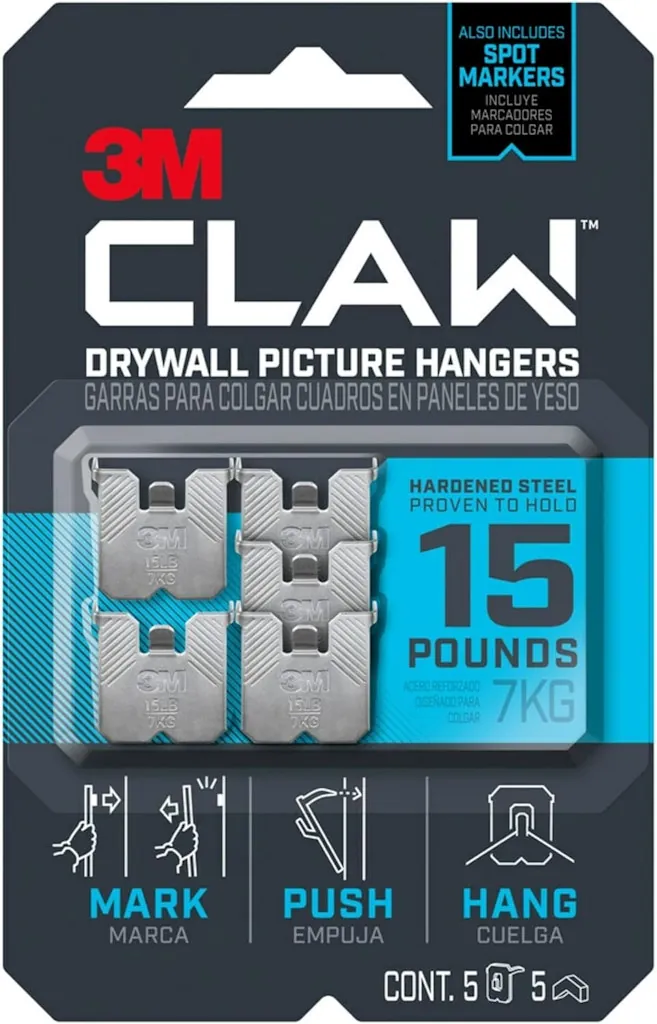 3M Claw Drywall Picture Hangers & Markers 5-Pack