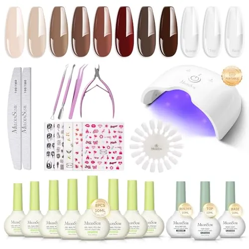 MelodySusie Gel Nail Kit with P-ART06G Cordless UV Lamp