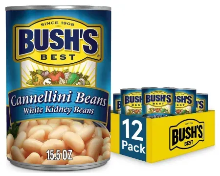 12-Pack 15.5oz Bush's Best Canned Cannellini Beans