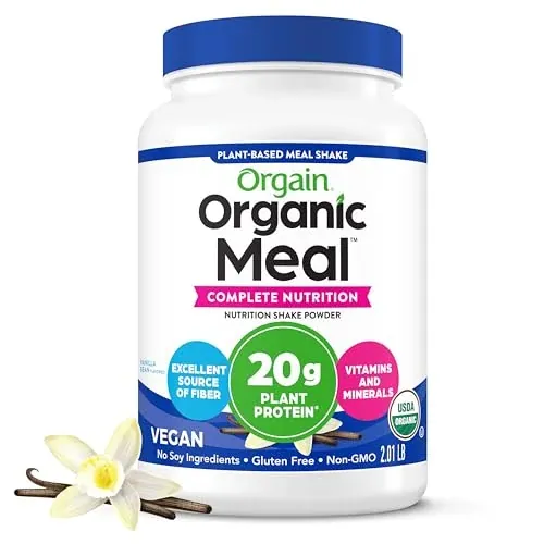 Orgain Organic Vegan Meal Replacement Protein Powder, Vanilla Bean, 2.01-Pound