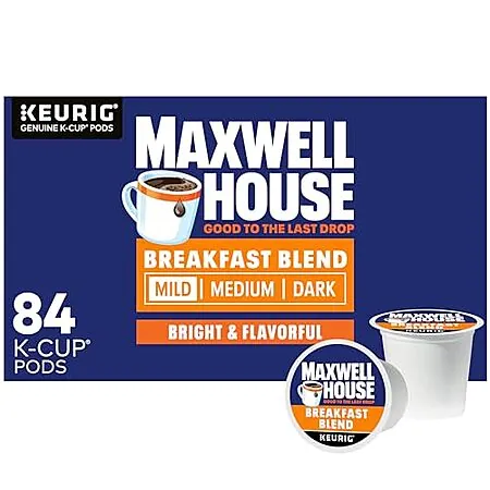 84-Ct Maxwell House Mild Roast K-Cup Coffee Pods (Breakfast Blend)