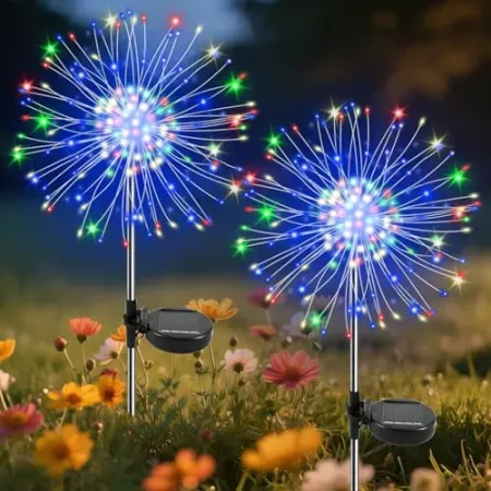 2-Pack Slyuexu Solar Firework Fairy Outdoor Garden Lights