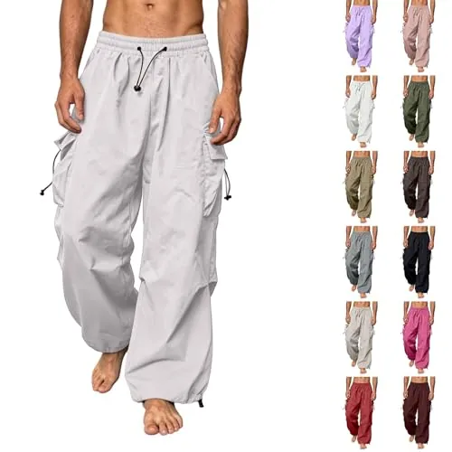Mens Cargo Drawstring Baggy Sweatpants